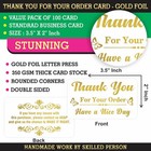 Thank You For Your Order Cards -  pack Of 100  3 5  X 2  Gold Foil Purchase I   