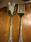 Large Wallace Sterling Silver Hh Grand Victorian Serving Spoon And Fork
