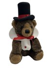 Vintage Dakin Teddy Bear 1990 Brown 11  Stuffed Animal Plush Tux Top Hat Jewel