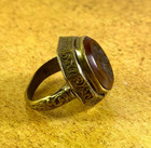 Authentic Ancient Roman Bronze Ring With Agate Insert King Portrait Intaglio