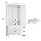 Metal Armoire Wardrobe Closet With Hanging Rod 71   Metal Wardrobe Cabinet
