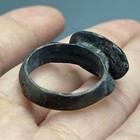 Rare Ancient Roman Bronze Ring With Animal Engraving