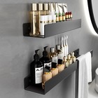 Black Aluminum Shower Storage Shelf Rack Holder Organizer With Towel Holder