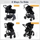 Baby Stroller  2-in-1 Reversible Toddler Seat With Lie-flat Mode  Black-b