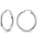 Solid 925 Sterling Silver Classic Hoop Earrings Unisex All Sizes