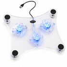 Usb Laptop Cooling Pad 3 Fan Cooler Stand Led Light Quiet Acrylic 13in Notebook