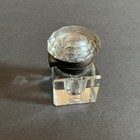 Vintage Antique Inkwell Cut Glass With Metal Hinge Stationery Calligraphy