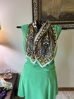 Vintage Scarf  Italy  Paisley White And Gold Scarf