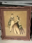 2 Vintage Framed Turner Prints 1950 s Wall Art Lovely Fashion Couples 14 75   