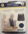 2 Pack Adult Dining Bib Scarf Men Charcoal Navy Crumb Catcher Washable Reusable