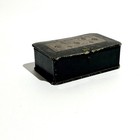 Antique Box Sewing Kit In Gilded Leather Fleur-de-lys 19th Century