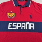Polo Ralph Lauren Polo Shirt Mens 2xl Red Espa  a 10 Custom Slim Fit Soccer Spain