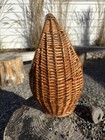 14    Vtg Woven Wicker Rattan Oval Gondola Basket Rustic Farmhouse Storage Decor