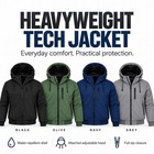 Men   s Insulated Winter Jacket Hooded Water Resistant Windproof Zip Coat S-2xl