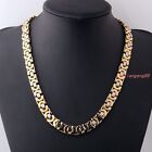 Stainless Steel Hot Link Chain Necklace   Bracelet Set Men s Jewelry Silver Gold