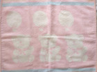 Vintage Beacon Pink White Teddy Bear Balloon Baby Blanket Pastel Stripe Wpl 1675