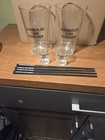 Funny  2  Pint Beer   2  Shot Glasses     4  Chopsticks  a  holes Live Forever 