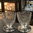 Rare Baccarat Lulli Wine Glass Pair     80ml  Baroque Etched  7cm Antique Set Jp
