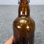  2  Vintage Grolsch Amber Brown  Beer Bottles With Porcelain Swing Top Lids 