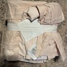 Nwt Pottery Barn Kids Sadie Ruffle Organic Crib Skirt Blush Pink Embroidered