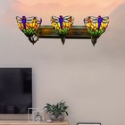 Vintage Wall Sconce Stained Glass Tiffany Style 3 Lights Wall Mount Lamp Fixture