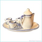 Vintage Delft Miniature 10-piece Tea coffee Set  Hand Painted Blue   White   mint