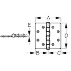 Sea-dog Line 205246 Stainless Steel Butt Hinge 5x5 205246