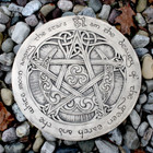 Large Moon Pentacle Plaque - Stone Finish - Dryad Design Pagan Wicca Pentagram