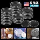 20   Coin Capsules Holder Storage Case Clear 40mm Silver Or Copper Rounds Storage