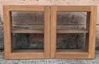 Vintage Old Wood Wall Mounted Handmade Cabinet Door Shelf Cupboard Holder Glass