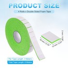 4 Roll 12 Meters 39 37ft Foam Tape Double Sided 0 75x0 5  Squares  Light Green