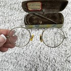 Antique 1900s Wire Rim Pince-nez   Windsor Spectacles  Art Deco Case Eyeglasses
