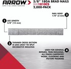 Arrow Bn1810cs 18-gauge Steel Brad Nails For Molding Cabinets 5 8 Inch 1000 Pack
