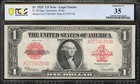 1923  1 Legal Tender Note Pcgs 35 Fr 40 Red Seal One Dollar Bill 46394