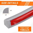1 2 x1 2 x158  Flexible Quarter Round Wall Trim Double Self-adhesive Gray