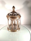 Vintage Baroque Brass And Bubble Glass Apothecary Jar Large