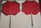Pair Antique Petit Point Victorian Swan   Birds Face Screens   Fans