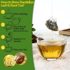 Dandelion Tea 100 Leaf   Root Herbal Tea Bags For Liver   Kidney Health Detox