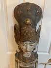 Rare Vtg Hand Carved Wooden Oriental Statue 60 