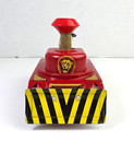 Vtg 1950s Red Tin Litho Wind Up Tank Toy Video Mechanical Driver Soldier Japan