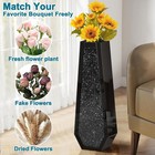 30  Tall Crushed Diamond Floor Vase  Black Large Vases Glass Vases For Flowers