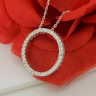1 Ct Round Diamond Pave Circle Eternity 14k White Gold Finish Pendant Necklace