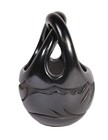 Santa Clara Pueblo Blackware Basket Pot By Madeline Naranjo   Mid late 20th Cent