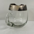 Vintage Mid Century Silver Band Ice Lip Cocktail Pitcher  Retro Barware  Read