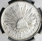 1852-zs Ngc Ms 62 Mexico 8 Reales Zacatecas Rare Silver Coin Pop 3 1  23101102c 
