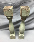 Pair Vtg Architectural Spindle Porch Balusters Green Shabby Old Chic 1680-22b