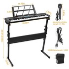 61-key Kids Electronic Keyboard Piano With Height Adjustable Stand Microphone