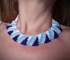 Jewellery Set Beaded Necklace Statement Handmade Earrings White Blue Party Gift