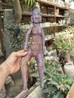 Ancient  Old Rare 1700 s  Wood Hand Carved Hindu Deity  Goddess Figure
