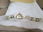 Vntg Chinese Childs Tea Set  Tea Pot   5 Cups Bone China Unbranded No Box